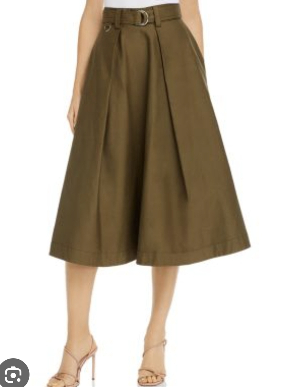 MSGM Gonna Pleated Green Midi Skirt